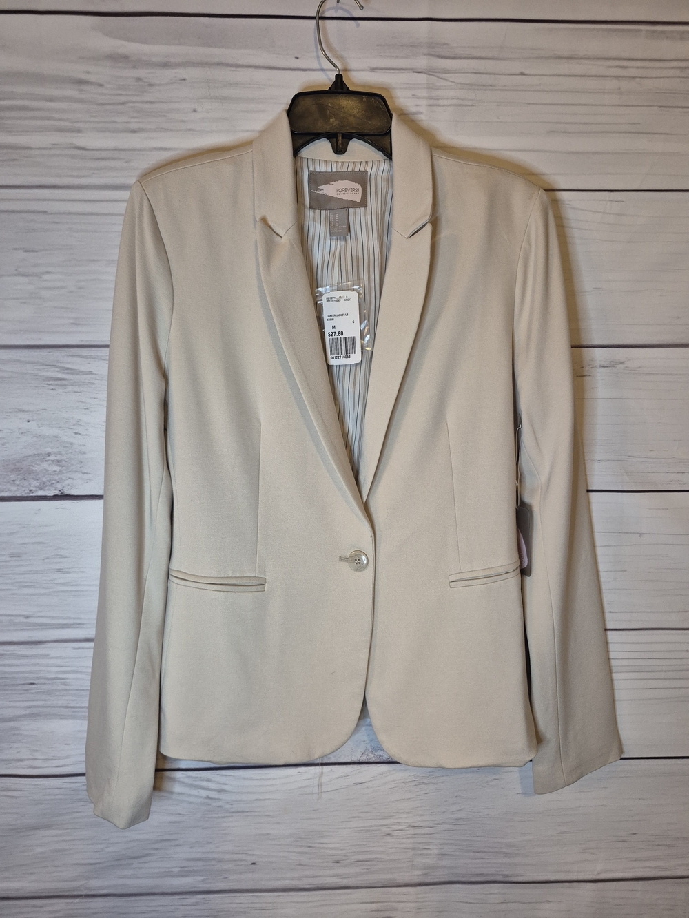 croft & barrow Women's Cream One-Button Blazer